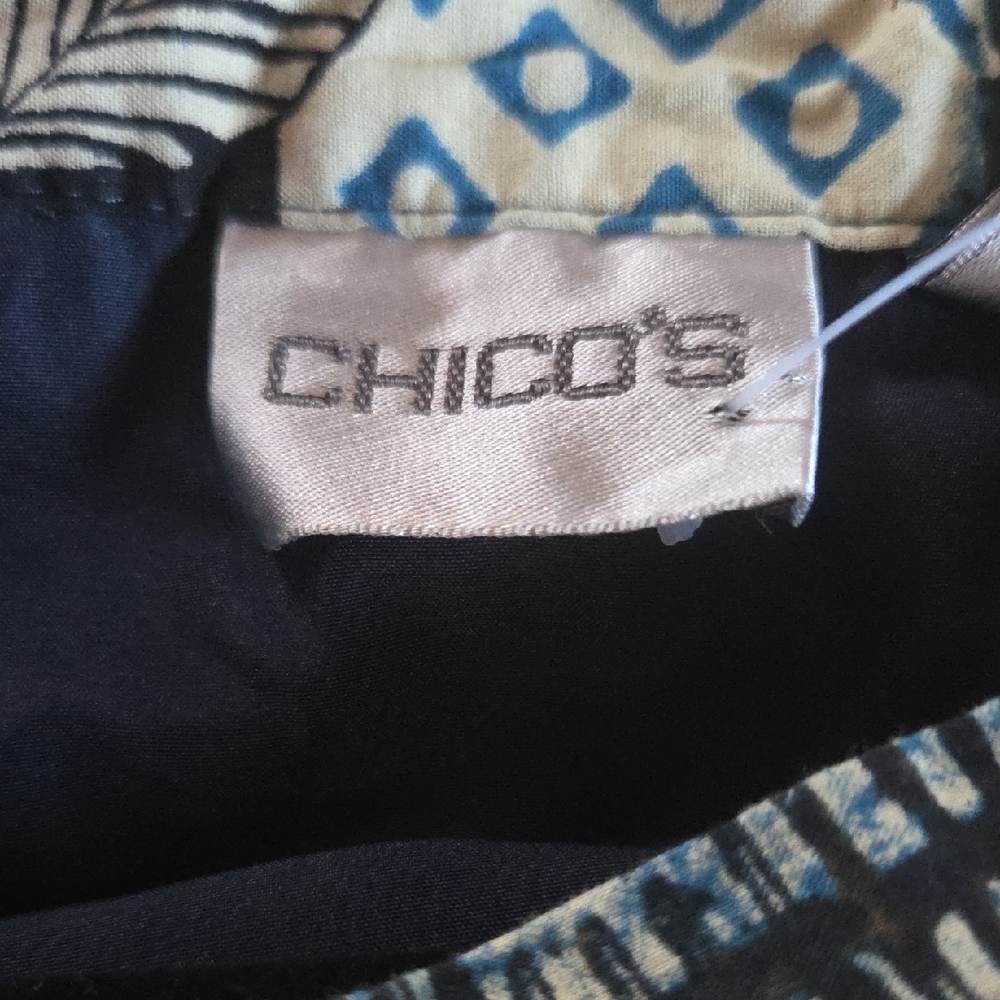 Chico's Blue and Black Patchwork Midi Skirt - Picture 4 of 6